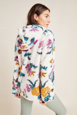 即発! サイズS Anthropologie Hooded Alpine Sweater Coat ANTHROPOLOGIE Rosemarie Hooded Sherpa Jacket Teddy Sweater