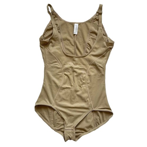 FleXees By Maidenform XL One Piece Body Shaper Wear Your Own Bra Tan NWOT - Picture 1 of 22