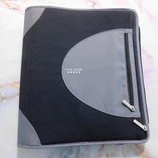 Mead Five Star Binder Zipper Black Gray Folder Organizer Zip Up 3-Ring 29040