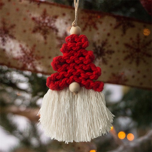 Christmas Tree Hanging Crafts Pendant Christmas Indoor Outdoor Woven Decoration - Picture 4 of 9