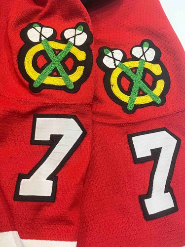 Nike Authentic Chicago Blackhawks CHELIOS #7 NHL Hockey Jersey Sz 52 Red Canada - Picture 6 of 16