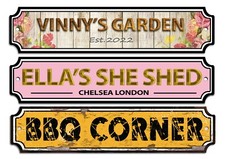 personalised Metal Sign, Street  Sing plaque mancave shed garage home pub Bar