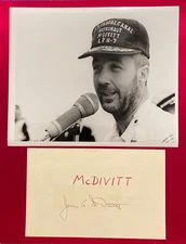 JAMES A. McDIVITT GEMINI & APOLLO 9 HAND SIGNED AUTOGRAPH CUT SCCS & NASA PHOTO