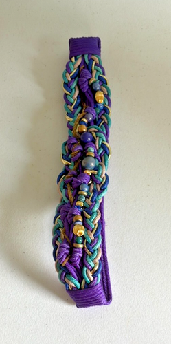 Purple and Blue Braided Belt with Metallic Shine - Picture 2 of 4