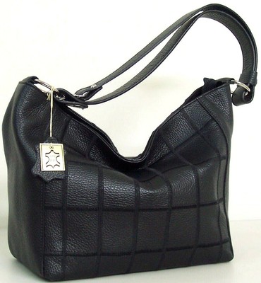 Borsa donna in vera pelle a mano e spalla nera Made in Italy 1576 | eBay