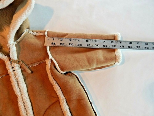 Faux Suede and Shearling Hooded Coat Brown Size 12 Months STARTING OUT Preowned - Picture 8 of 8
