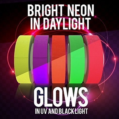 5 Pack Neon Blacklight Tape Birthday Party Supplies 744309875647