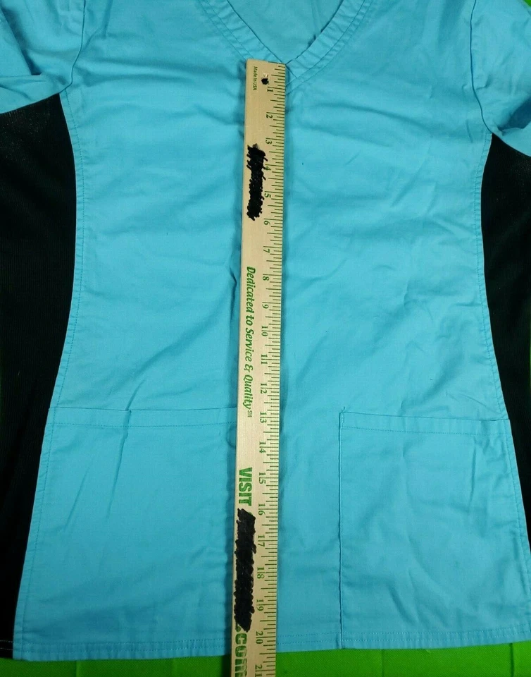 SB scrubs turquoise women's 2 pocket scrub top size M - Image 4 of 4
