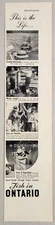 1937 Print Ad Fish in Ontario,Canada Musky Lake of Woods,Stringer of Huge Bass