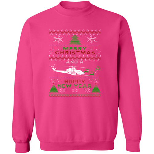 Bell AH-1Z Viper Helicopter MIlitary Ugly Christmas Sweater Sweatshirt - Picture 81 of 81