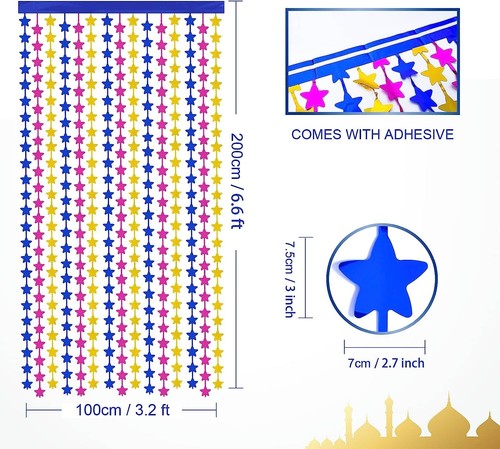 Ramadan Kareem Foil Fringe Curtains, Muslim Ramadan Decorations - Picture 3 of 8