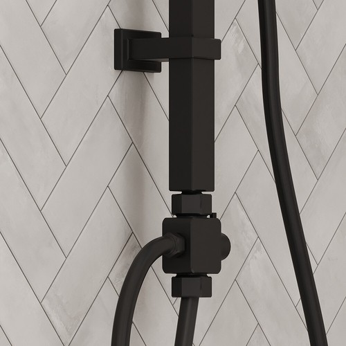 Matt Black Modern Square Bathroom Basin & Bath Taps & Thermostatic Shower Mixers - Picture 69 of 133