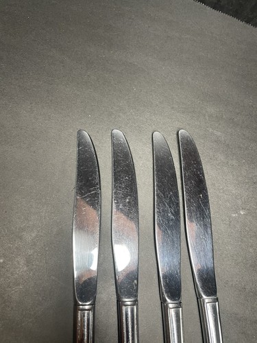 Oneida BANCROFT Glossy Stainless Flatware 9 1/8" DINNER KNIVES Lot Of 4 - Picture 3 of 5