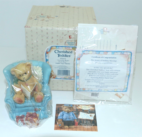 CHERISHED TEDDIES FIGURINE GROWING BETTER EACH YEAR GOLDEN YEARS NIB 302651 - Picture 2 of 8