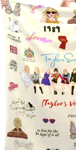Swift Inspired Eras Style Plush Fleece Throw Blanket 60x51” NEW - Afbeelding 3 van 6
