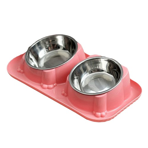 Cat Dog Food Bowl Double Slanted Mouth Feeding Water Dish Raised Pet Bowl Stand - Picture 16 of 25