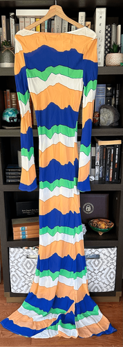 NWT PIPPA The Label Wini Maxi Dress Blue Ziggy Size Medium MSRP $166 - 第 4/11 張圖片