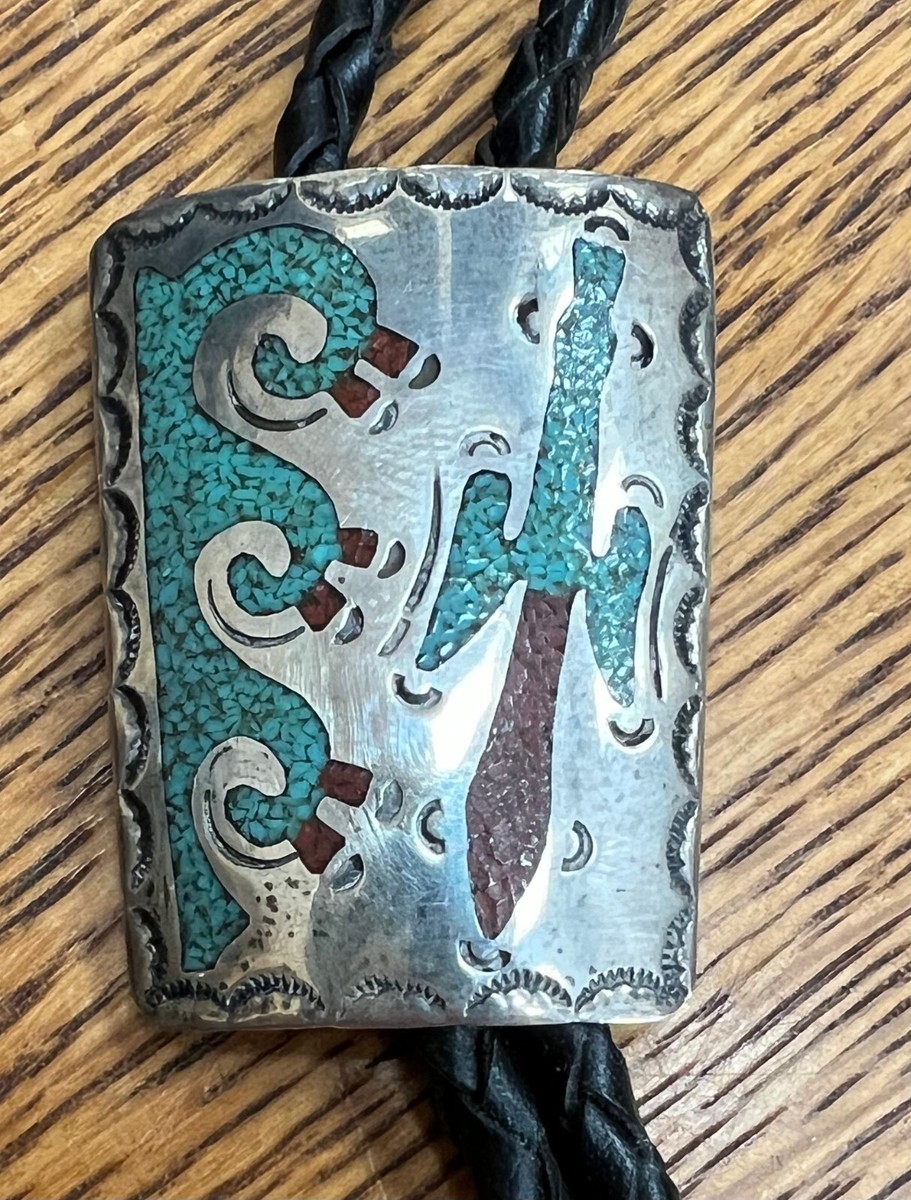 Native American Important Ben Nighthorse Campbell Turquoise Coral Sterling Silver Bolo Tie Native American Important Ben Nighthorse Campbell Turquoise Coral Sterling Silver Bolo Tie