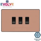 BG Evolve Polished Copper Custom Appliance Grid Switch 3 Gang Screwless