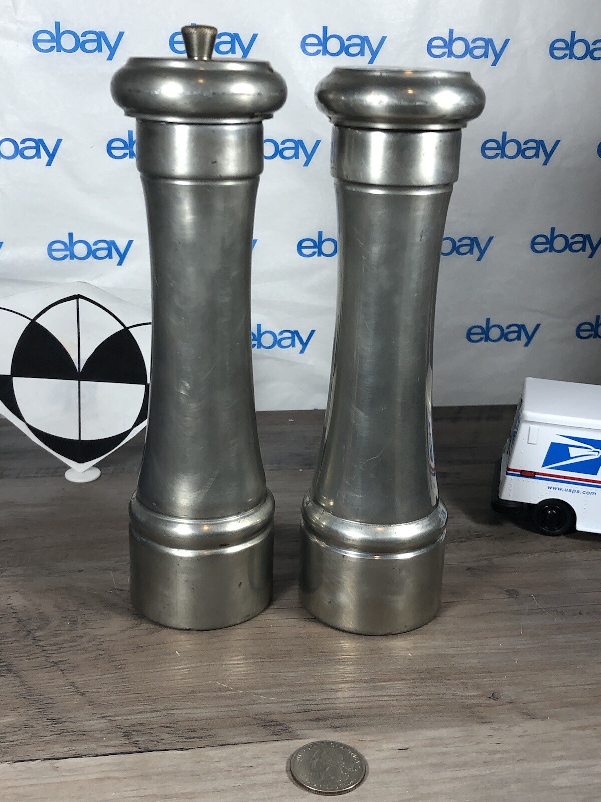 A.L Hanle Pewter Salt and Pepper Shaker Grinder Set Made In Italy eBay