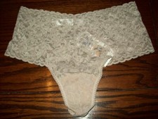 NWT HANKY PANKY STRETCH LACE RETRO FIT THONG PANTIES 9K1926 TAUPE 1 SZ 0-12
