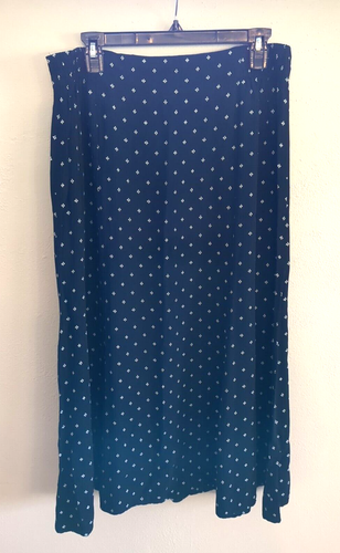 Norton McNaughton Button Flare Midi Skirt Black White Accent Women's Size 14 - Picture 2 of 6