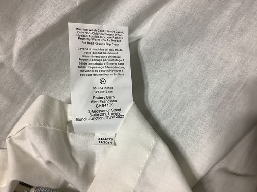 4 POTTERY BARN Striped Linen/Cotton Panels Gray & Ivory 50x84 - Picture 6 of 11