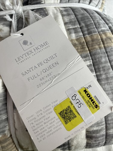 Levtex Santa Fe Quilt Pattern in Soft Grey Cream/Tan - Standard - Picture 5 of 5
