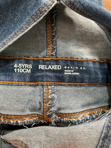 Denim Co Relaxed Kids Girls Jeans Indigo Cotton Blend Size 4-5 Yrs  - Picture 3 of 6