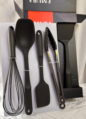 EMURA Silicone Kitchen Utensil Set in Black Cooking Tools P32 - Picture 8 of 16