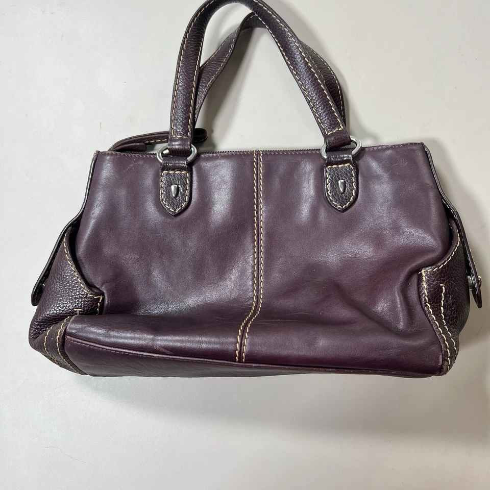 Bolso de Hombro Vintage Etienne Aigner Cuero Sangre de Buey Compartimiento Borgoña Cartera Foto 2 de 4