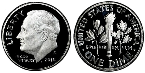 2018  ROOSEVELT DIME Silver Proof from Proof Set