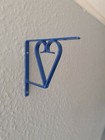 4x Heart Metal Shelf Support Brackets in BLUE. New / Handmade 6" (15cm) x 13mm