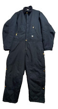 Carhartt Yukon Coveralls Men's 42 Tall Black 100 Nylon Quilted Lined Workwear