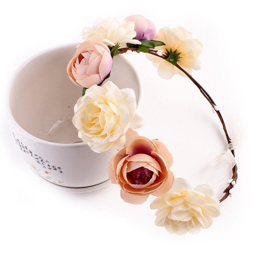 Mujeres Niñas Boho Flor Floral Corona Fiesta Novia Boda Guirnalda Reino Unido - Imagen 6 de 9