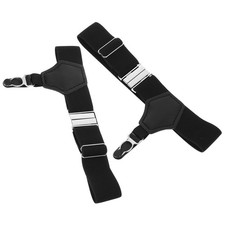 Pair of Men Adjustable Sock Suspenders Garters Braces Black 