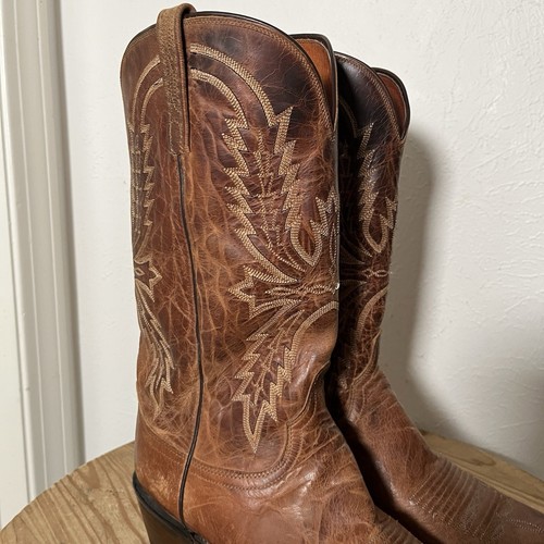 Lucchese 1883 Crayton Mens Mad Dog Goat Leather Handmade Brown Boots Sz 11.5 D - Bild 4 von 11