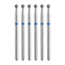 6pcs 120-140 Grits Diamond Grinding Bit 2.5mm Ball Head 2.5mm Length, Blue