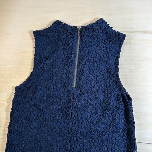 Anthropologie Lili's Closet Navy Lace Women M Sleeveless Floral Lined Top - Picture 2 of 8