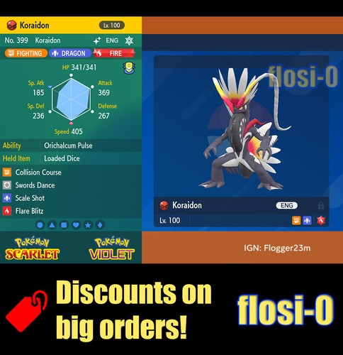 6IV Shiny Koraidon Pokemon Scarlet and Violet - Picture 1 of 2