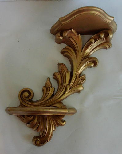 Vtg Set of 2 Homco Double Wall Shelf Gold Ornate Decor #3513 Dart Ind. 14" Tall - Picture 11 of 13