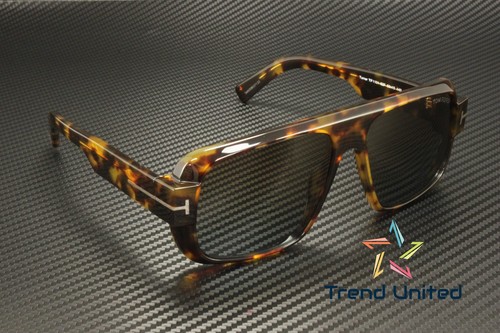 Tom Ford FT1101 52F Plastic Dark Havana Gradient Brown 58 mm Men's Sunglasses - Picture 3 of 5