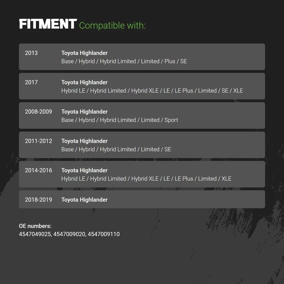 Tie Rod End For Toyota Highlander 2008-2019 Driver Side Front Outer 4547049025 Foto 3 de 4