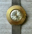 Vintage Timex Electric Ladies Watch Flying Saucer UFO Mesh Gold Band MCM