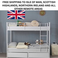Twin Bunk Bed Frame 3Ft Single Loft Sleeper with Two Storage Drawer Ladder White