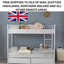 Twin Bunk Bed Frame 3Ft Single Loft Sleeper with Two Storage Drawer Ladder White