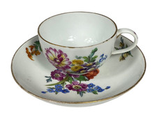 MEISSEN 1774 - 1814s Marcolini Period Porcelain Coffee Cup and Saucer