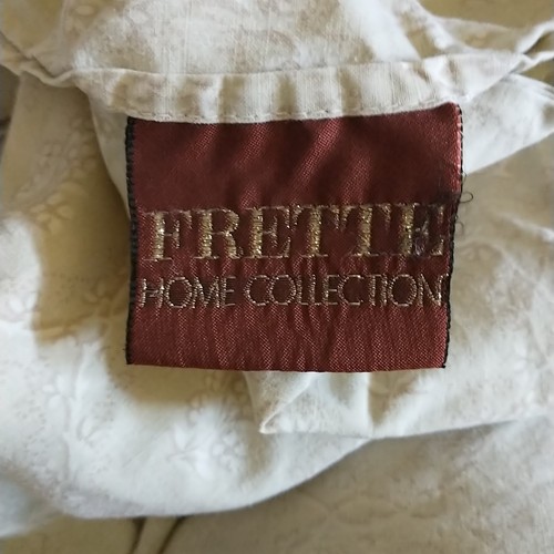 Frette Home Collection Flat Sheet Twin Size Beige Floral Geometric Cotton ITALY - Picture 5 of 6
