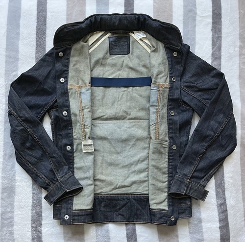 Levis Jacket Mens Med Commuter Reflective Denim Vented Trucker Biker Pockets - Picture 3 of 10
