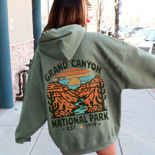 Retro Grand Canyon National Park Hoodie  Trendy Nature Lover Graphic Hoodie